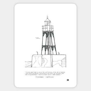 Vlissingen Lighthouse Zeeland Netherlands Pen and Ink Illustration Sticker